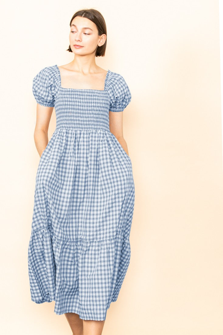 Olga Dress Blue/Azul Ginham