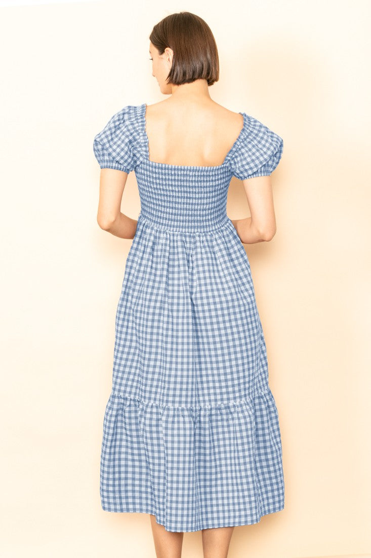 Olga Dress Blue/Azul Ginham