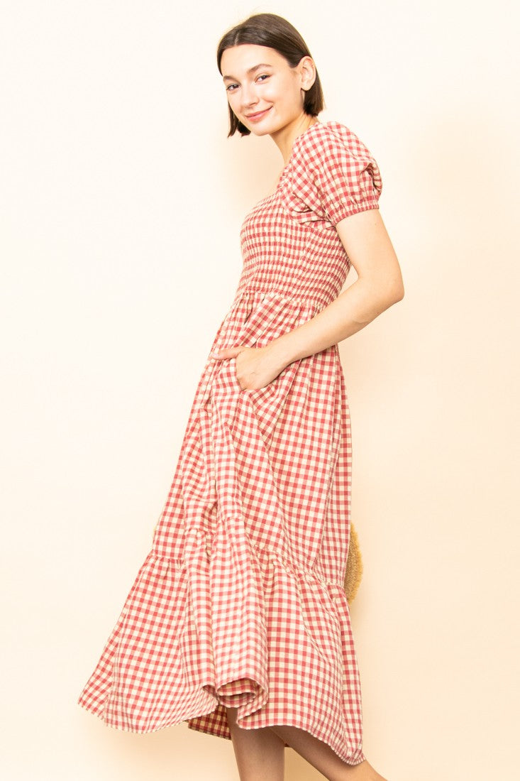 Olga Dress Red/Rojo Ginham