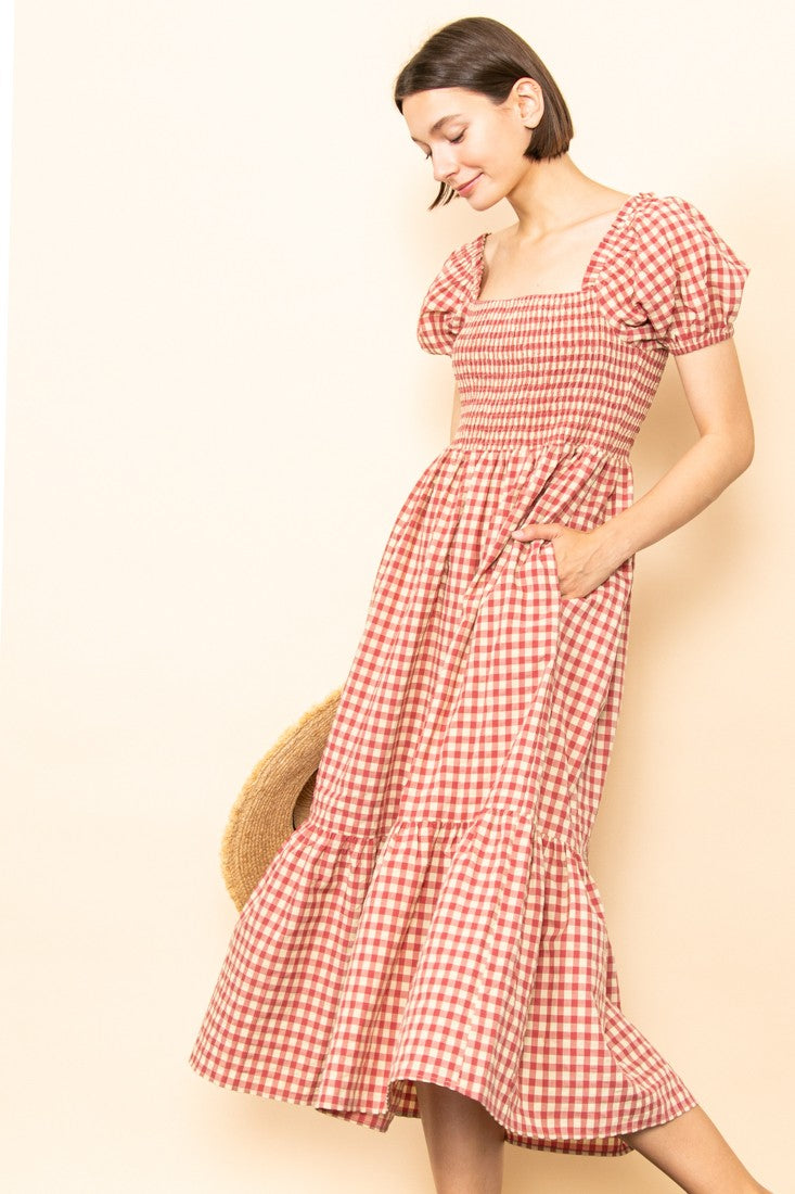 Olga Dress Red/Rojo Ginham
