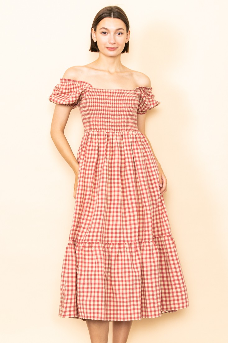 Olga Dress Red/Rojo Ginham