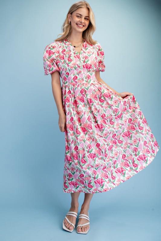 Amy Dress Pink Floral