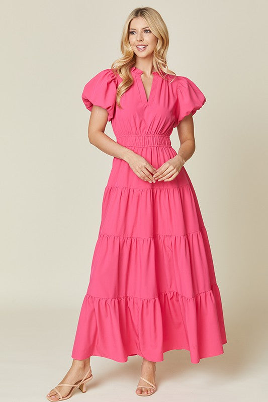 Miriam Dress Fucsia Midi