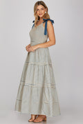Syney Dress White/Blue striped