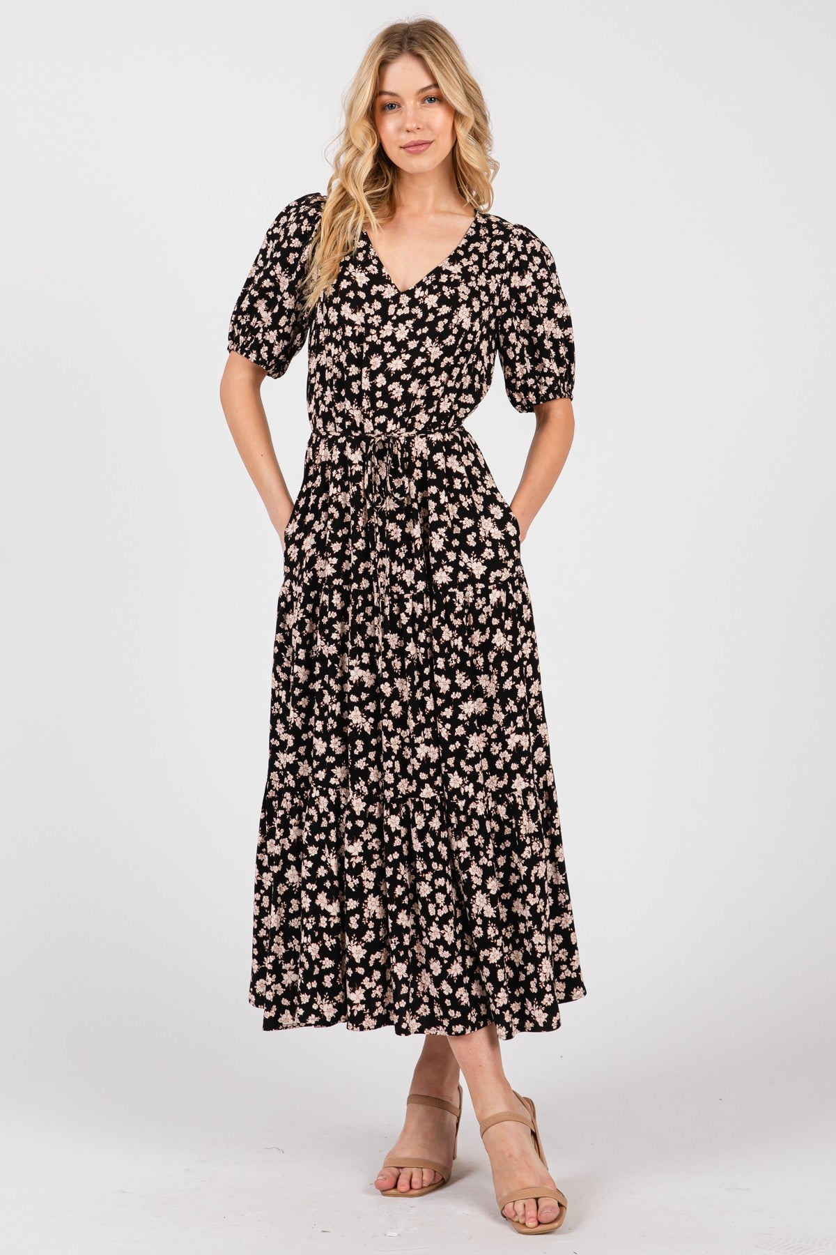 Mabel Dress Black/Oscuro Floral Beige