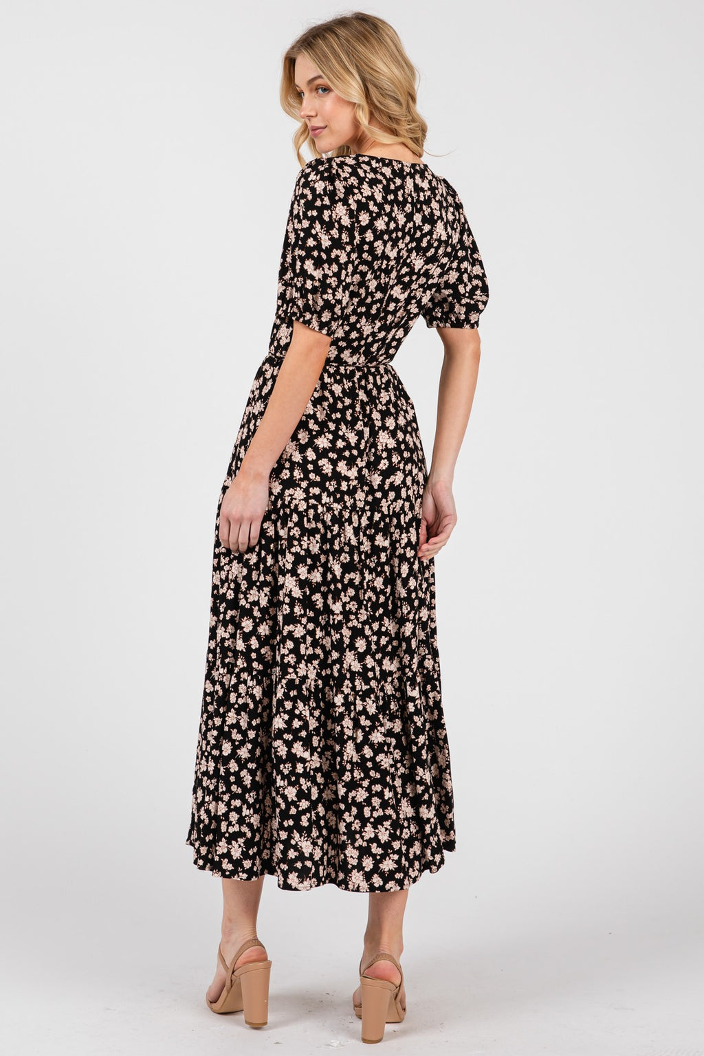 Mabel Dress Black/Oscuro Floral Beige