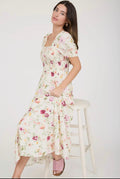 Lilly Dress Beige Floral