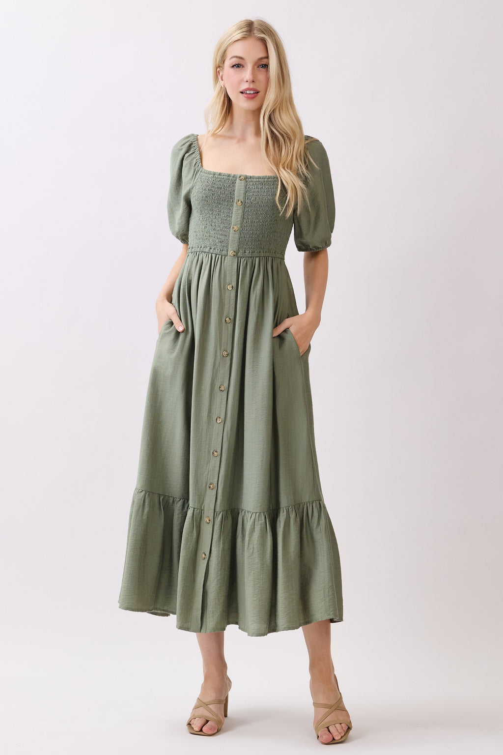 Sarah Dress Sage Green/Verde