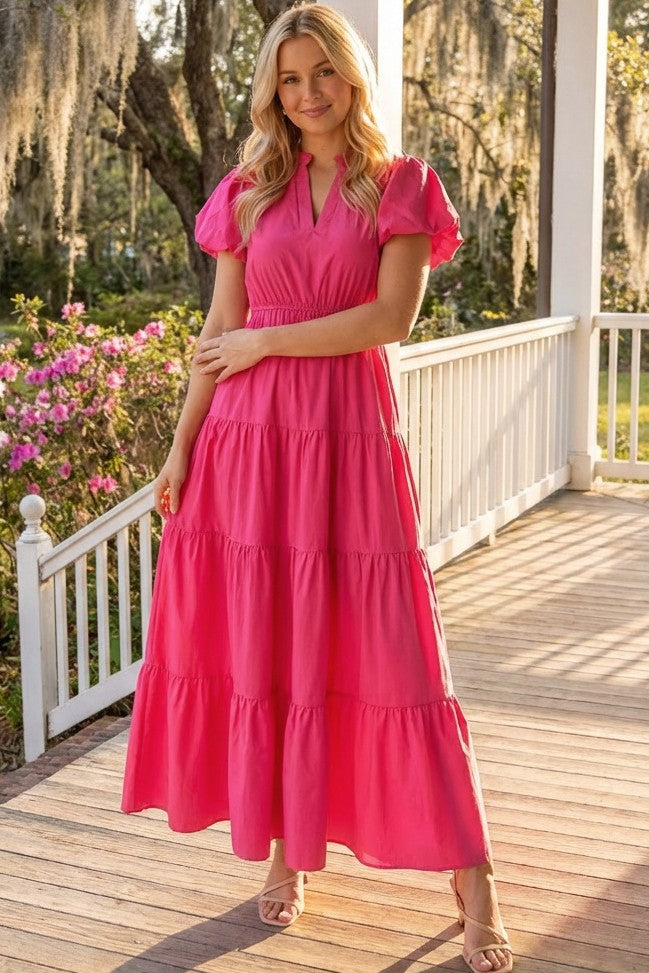 Miriam Dress Fucsia Midi