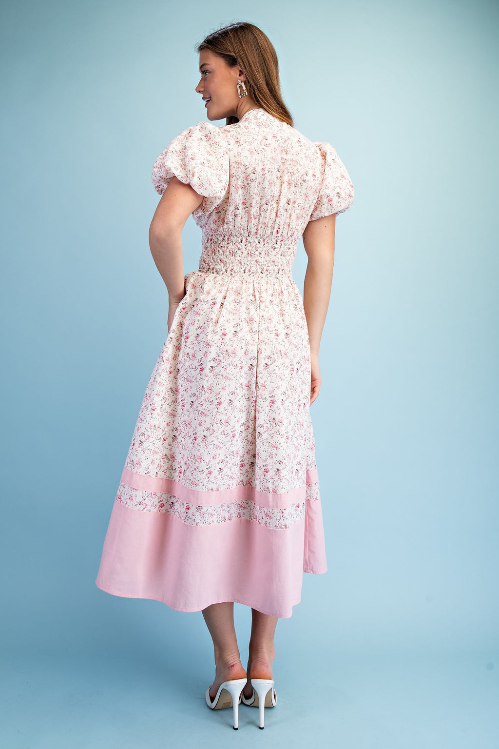 Scarlette Dress White&pink Floral