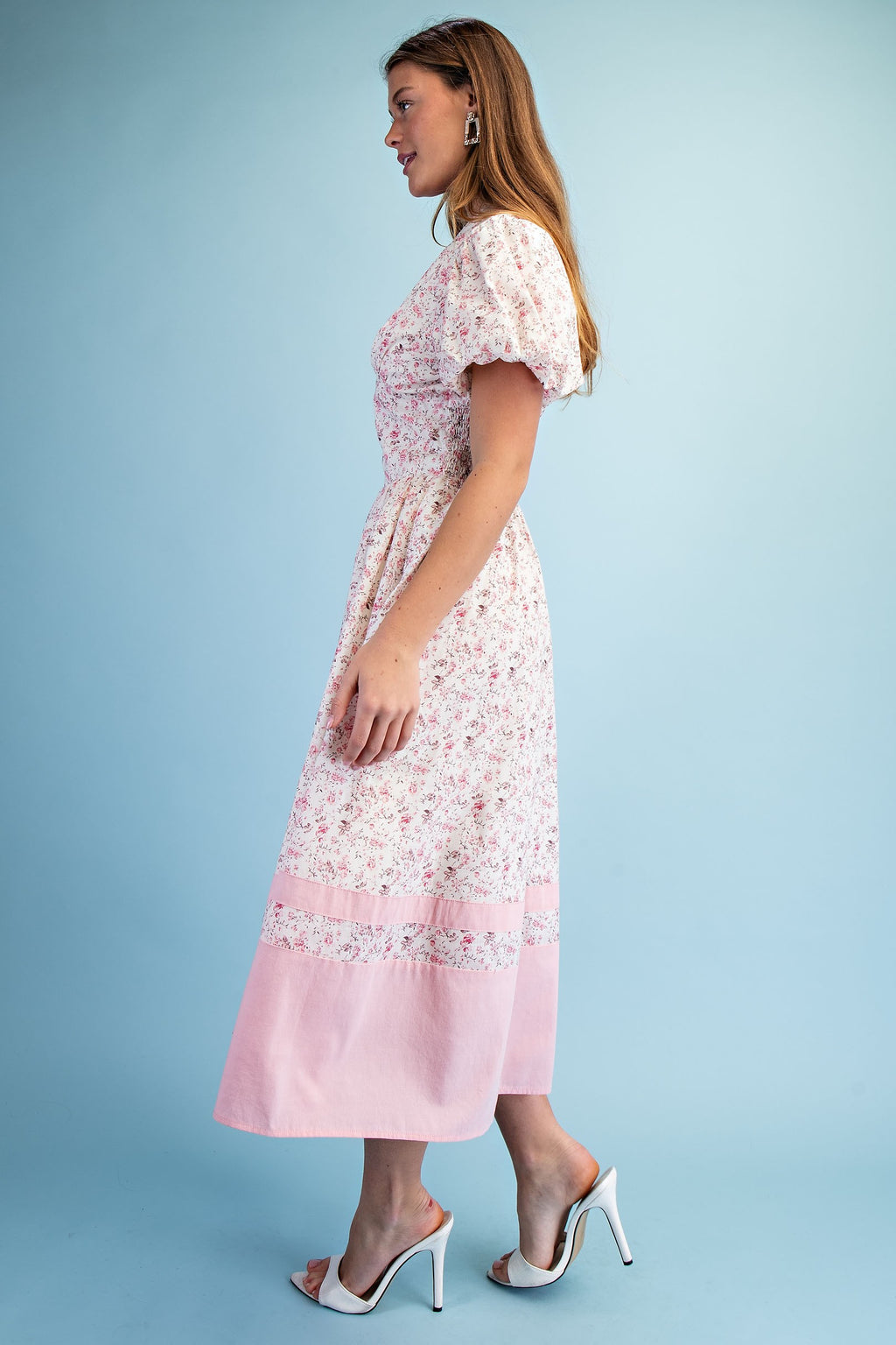 Scarlette Dress White&pink Floral