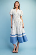 Scarlette Dress White&Blue Floral