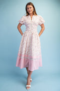 Scarlette Dress White&pink Floral