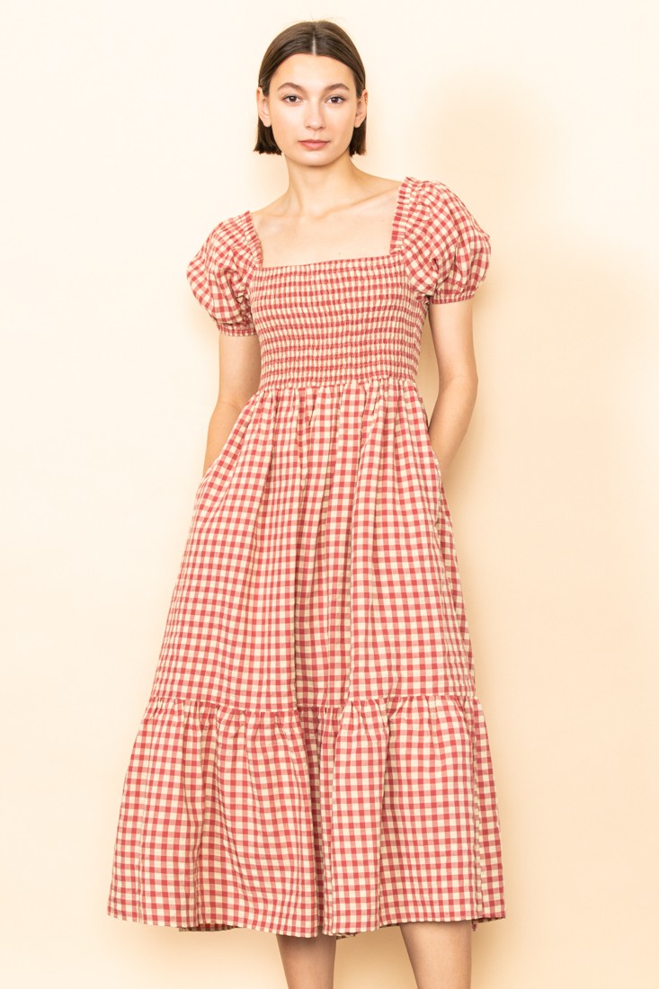 Olga Dress Red/Rojo Ginham