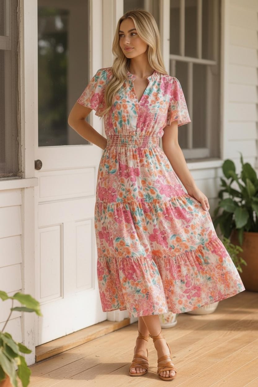 Katherine Dress Floral Bloom