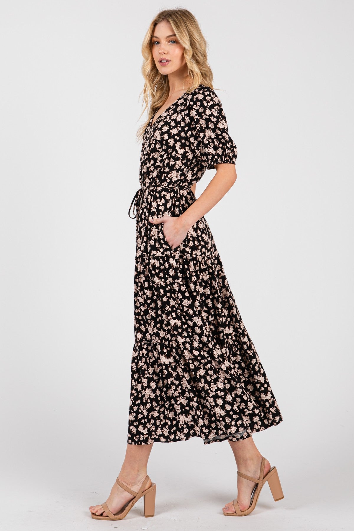 Mabel Dress Black/Oscuro Floral Beige