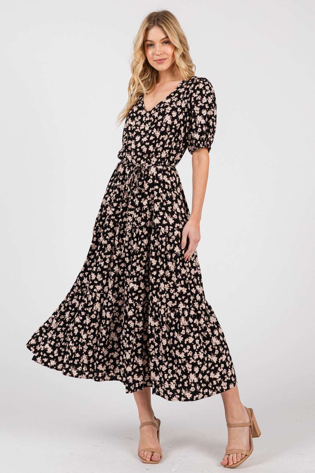 Mabel Dress Black/Oscuro Floral Beige
